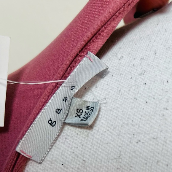 NWT Mauve Dusty Pink Soft V-Neck Low Back Thin Strap Strappy Lined Bodysuit - Picture 4 of 13